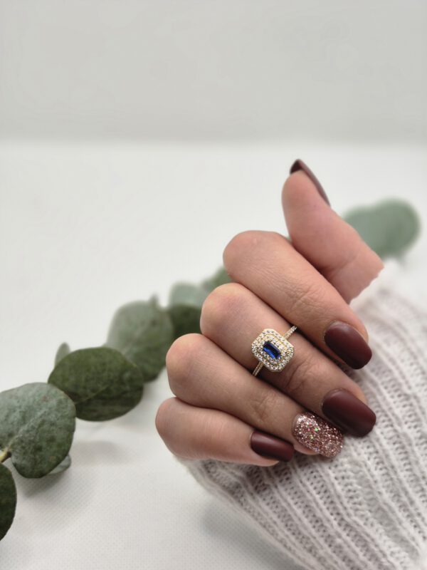 Baguette Ring Blau